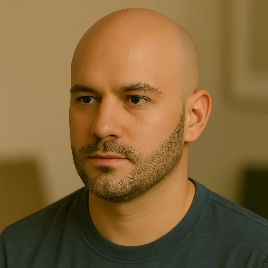 bald head haircut with razor shave