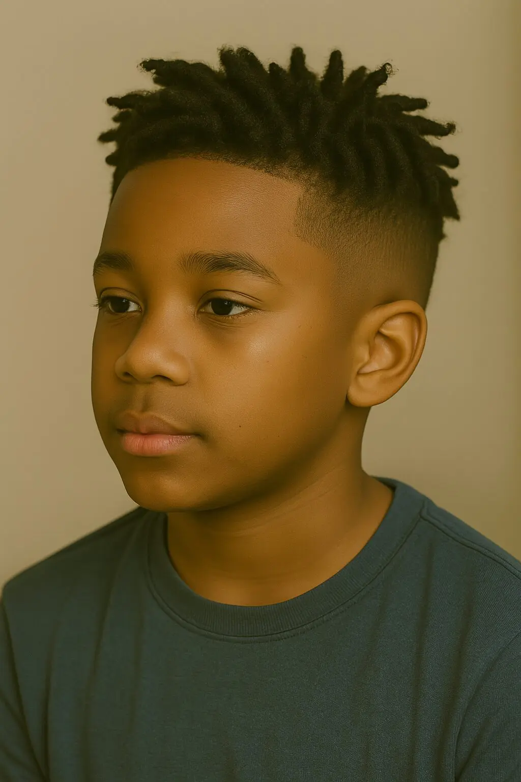 Kid with Fade Haircut & Kinky Twists