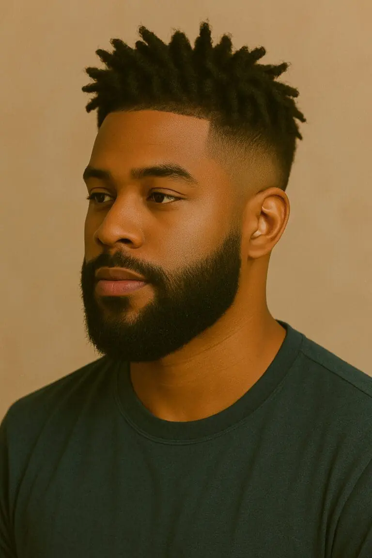 Man With Kinky Twists, Fade, and Beard