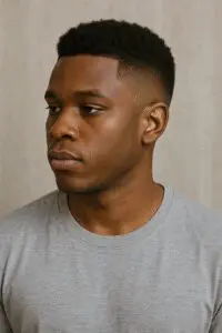 young black man with drop fade haircut