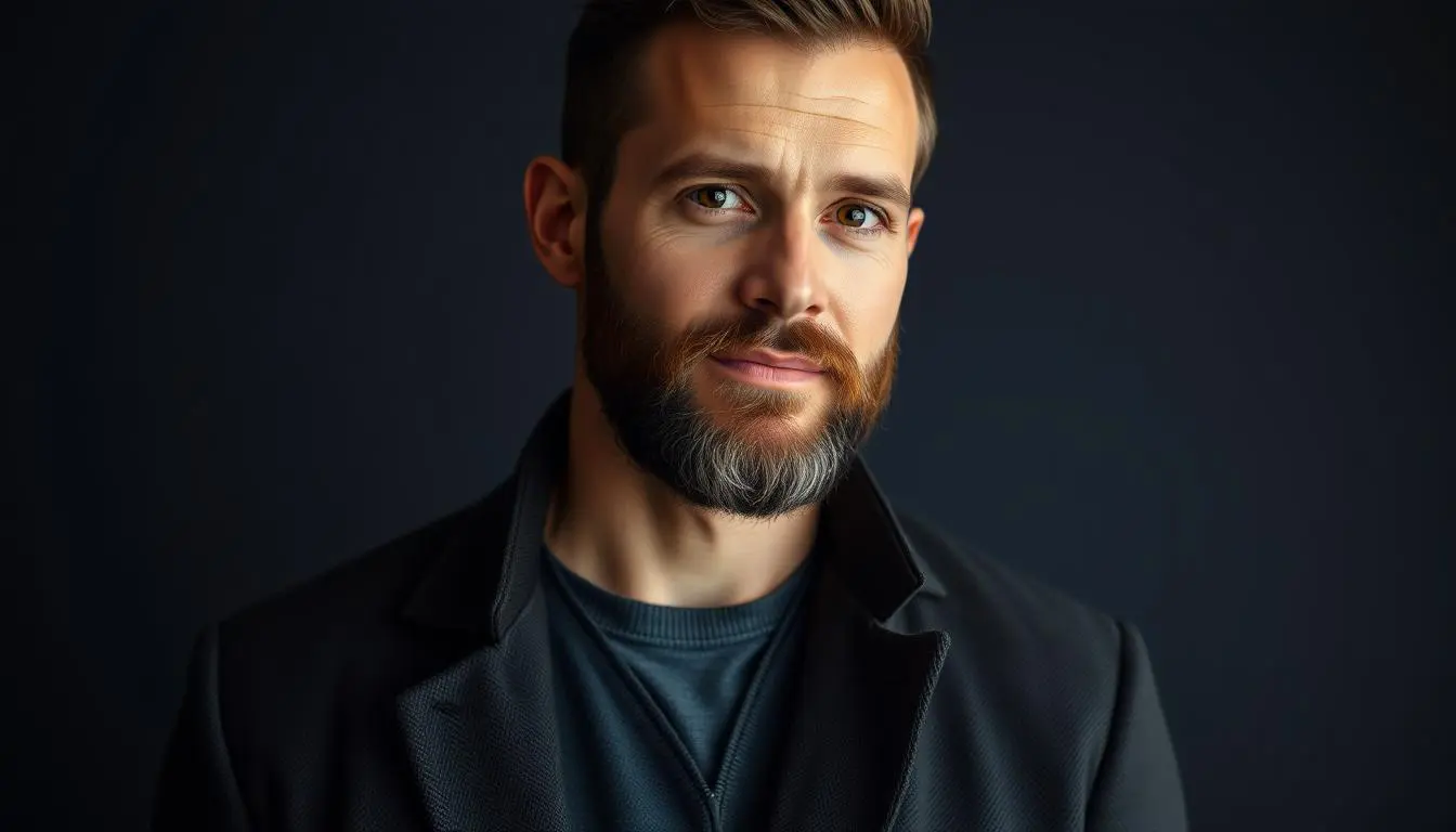 Man with perfectly sculpted beard looking confident and stylish