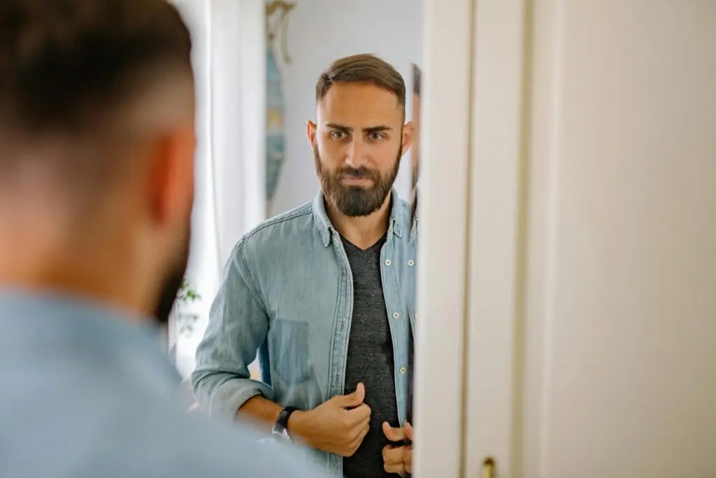 man in mirror