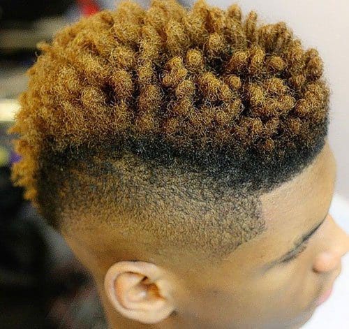 Faux hawk with kinky twists haircut