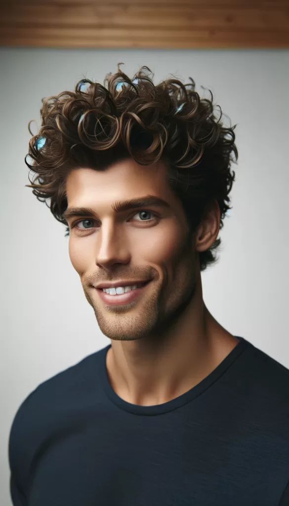 Textured curly hair for men
