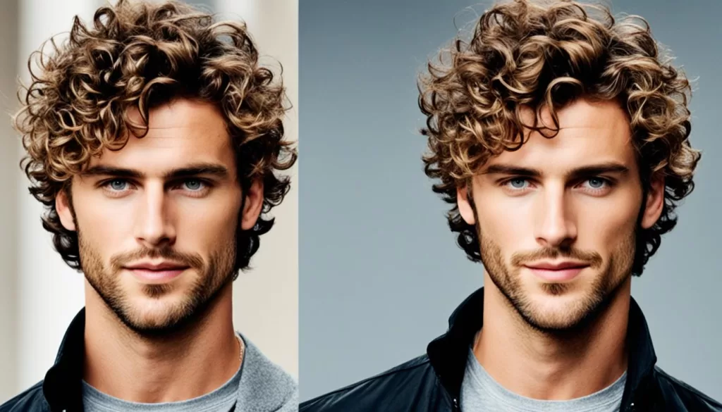 Men Curly Medium Length Haircut