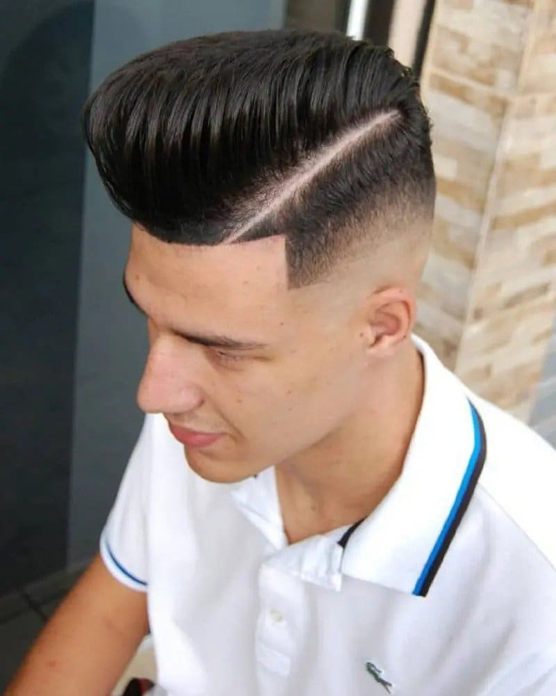 High Fade With Pompadour men haircut