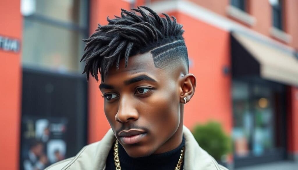low fade with waves haircut