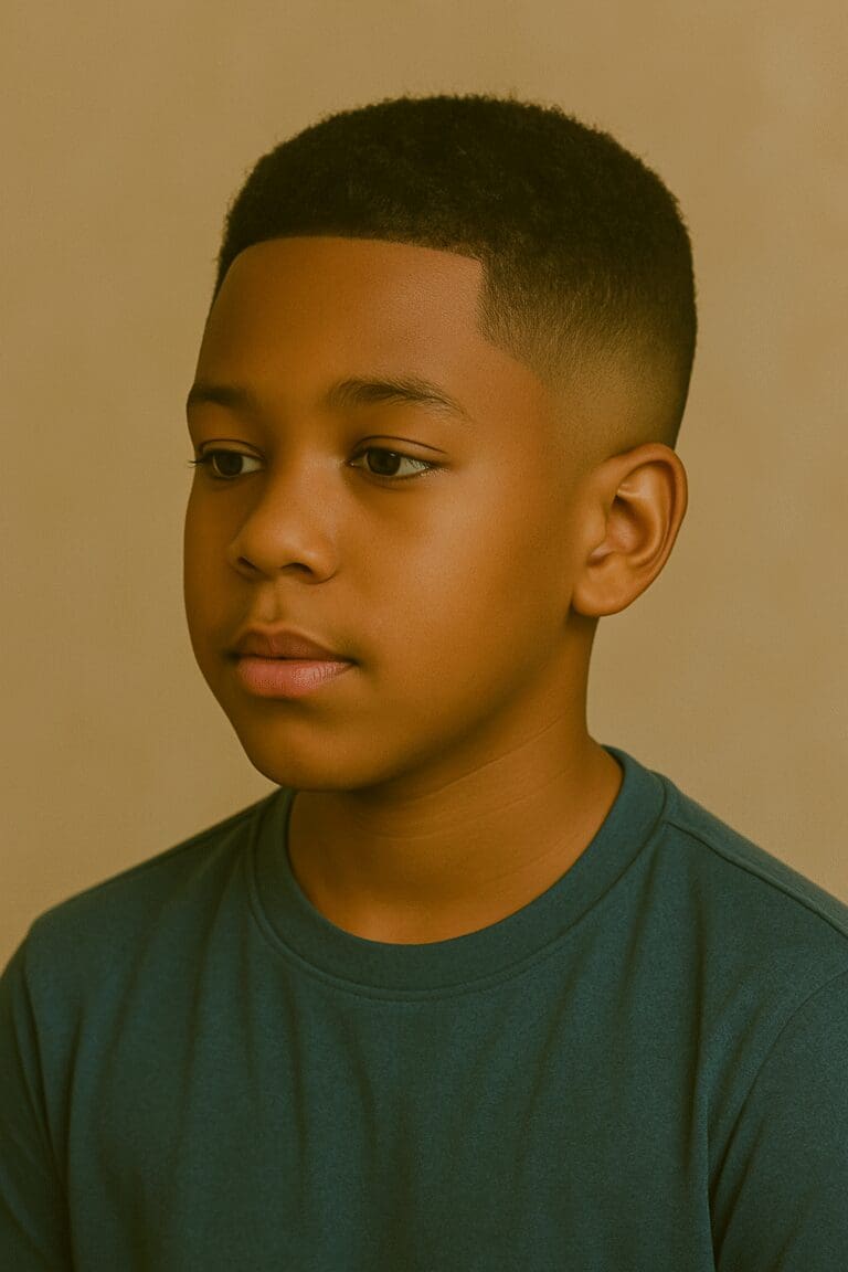 Kid with a Mid Fade Haircut