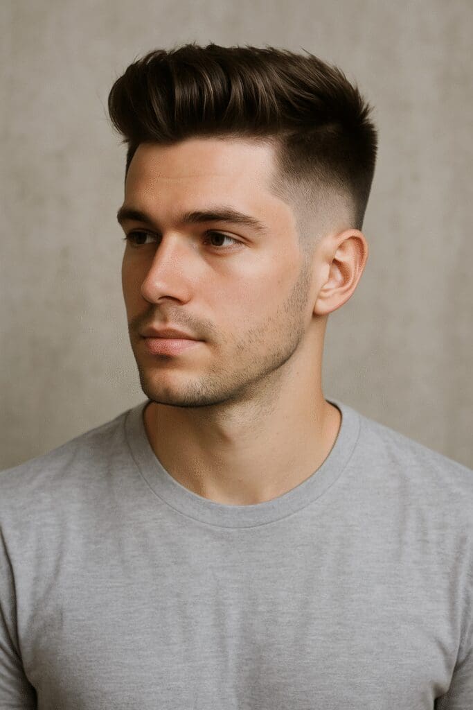 young man with quiff fade haircut
