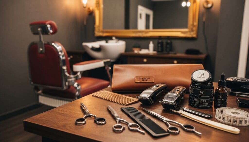 men’s grooming tools for barbershop haircuts
